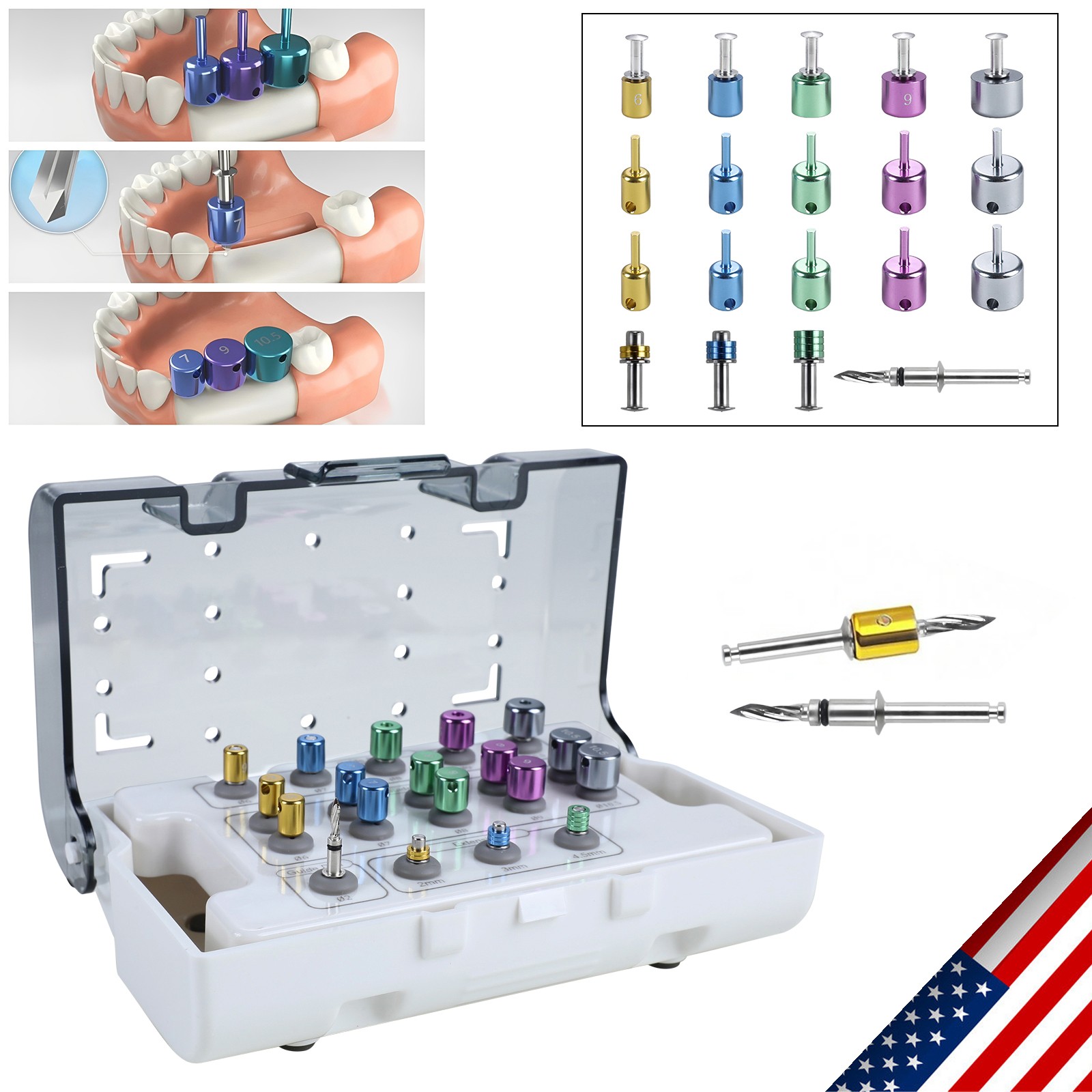 Dental Implant Drill Guide Positioning Space Drill Pilot Pins Spacing An Implant