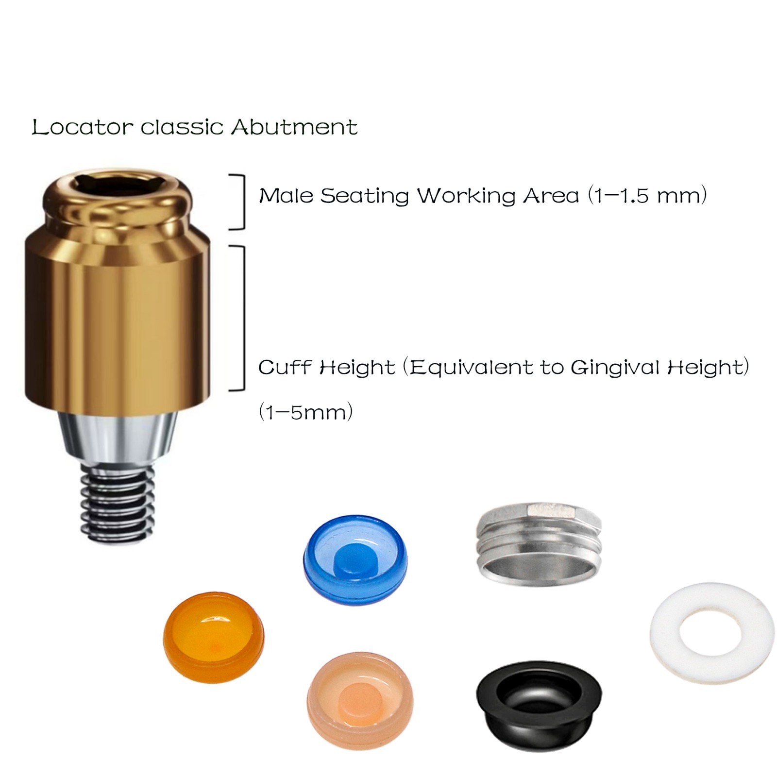 Zimmer TSV 3.5/4.5mm Mis Adin Locator Abutment Male Cap Inserts Tool For 1-5.0mm