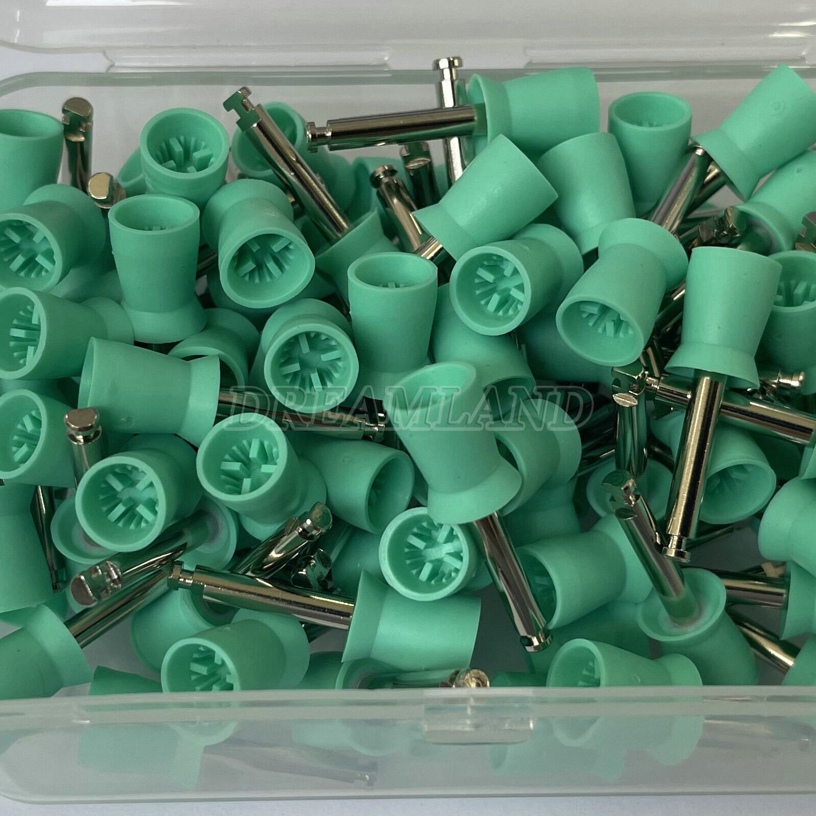 100PC Dental Rubber Prophy Tooth Polish Polishing Cups Brushes Latch Type