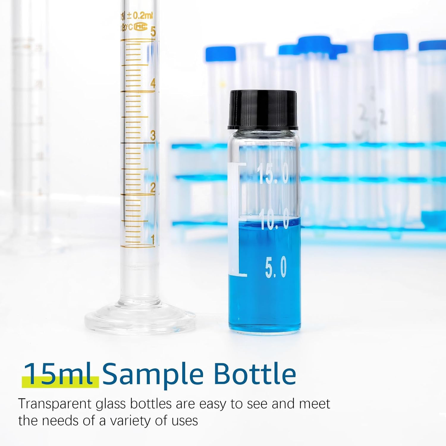 15Ml Clear Glass Bottle Small Liquid Sampling Sample Glass Bottles Vials with Wr