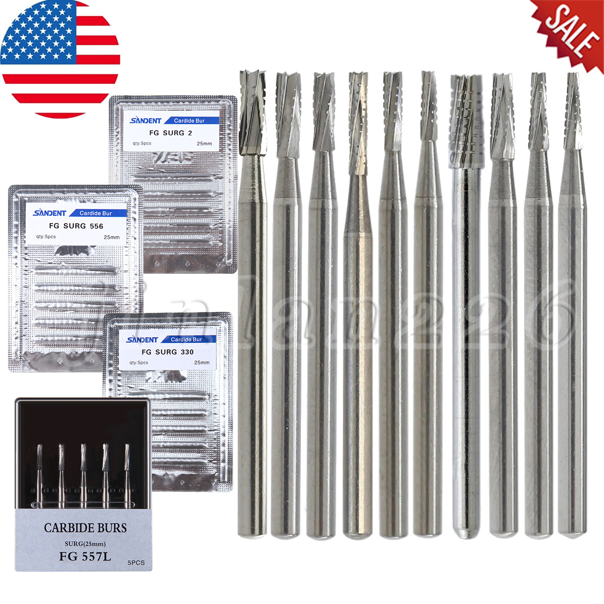 Dental Oral Surgical Bur Carbide Round Straight Taper Fissure Pear FG SURG