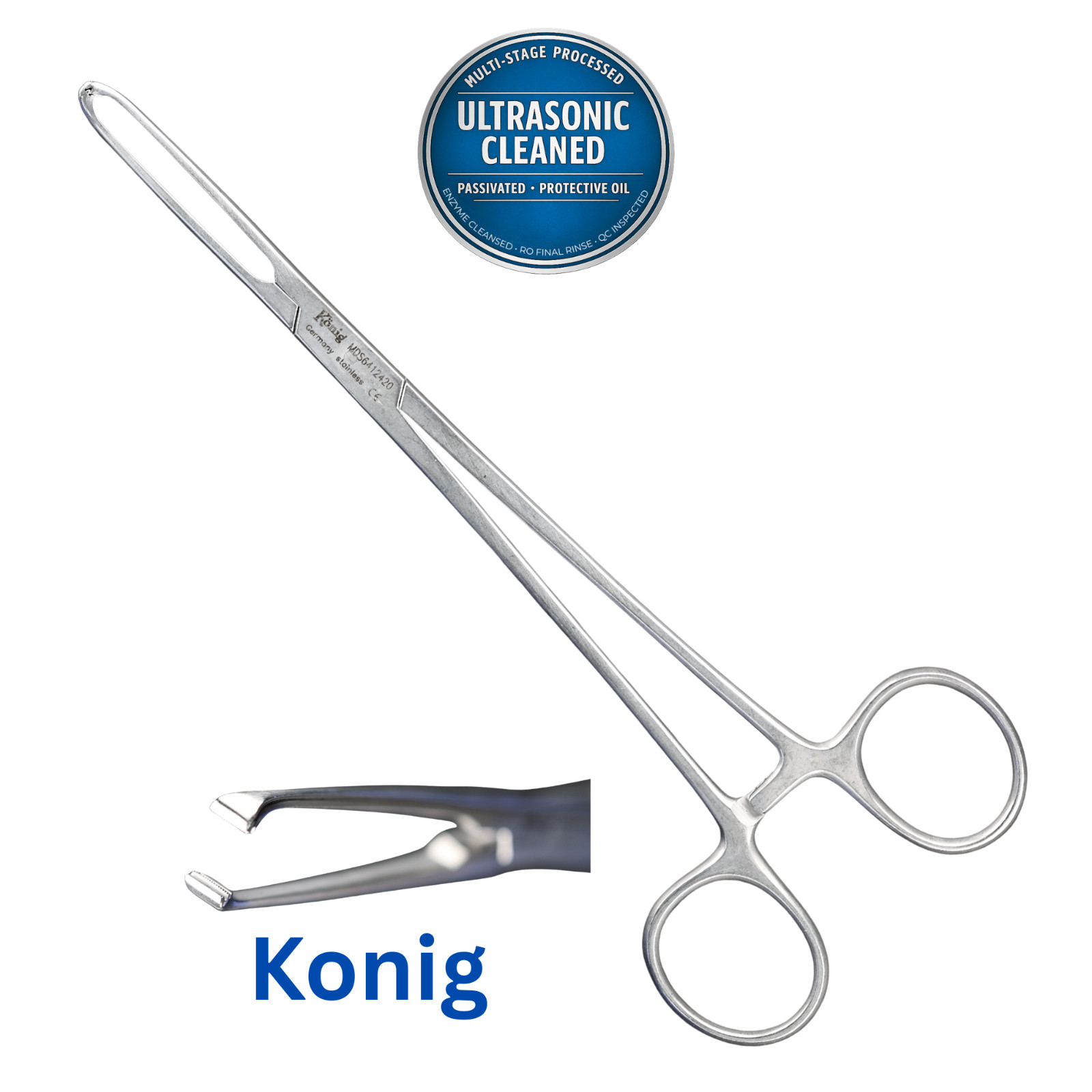 Konig MDS6412420 Glassman-Allis Intestinal Forcep, DeBakey Serrated, STR, 7-5/8″