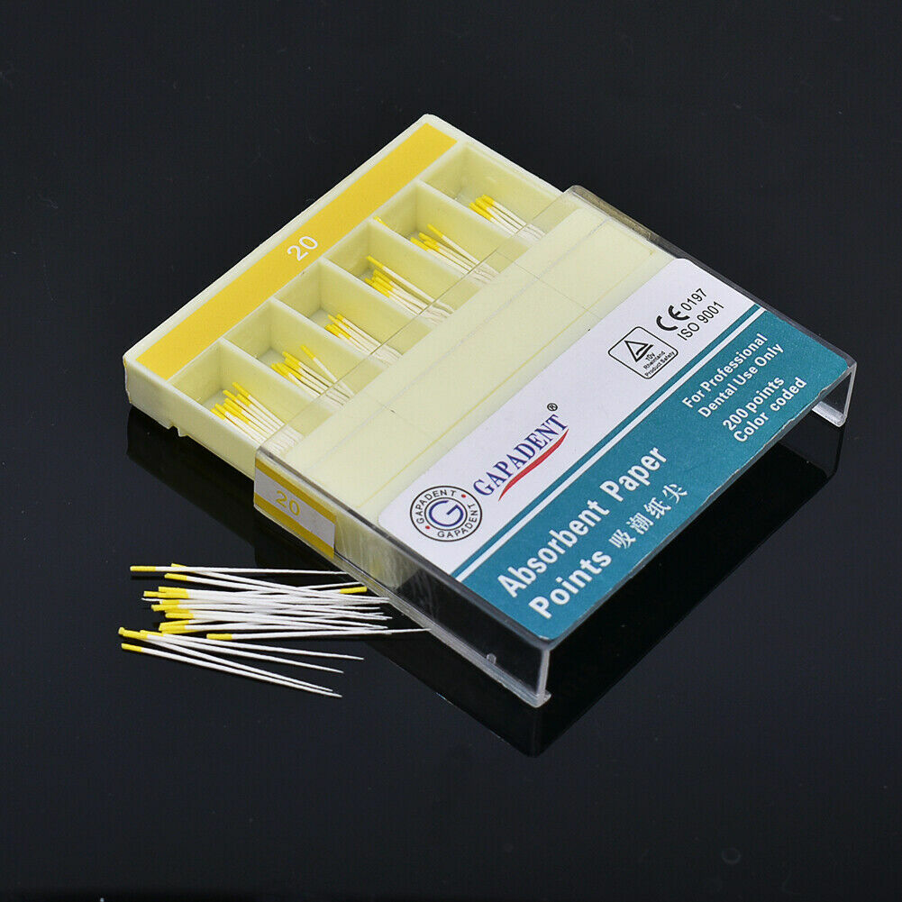 1 Pack Dental Gutta Percha Point Absorbent Paper Points Sterile #20 Box 200 Pcs