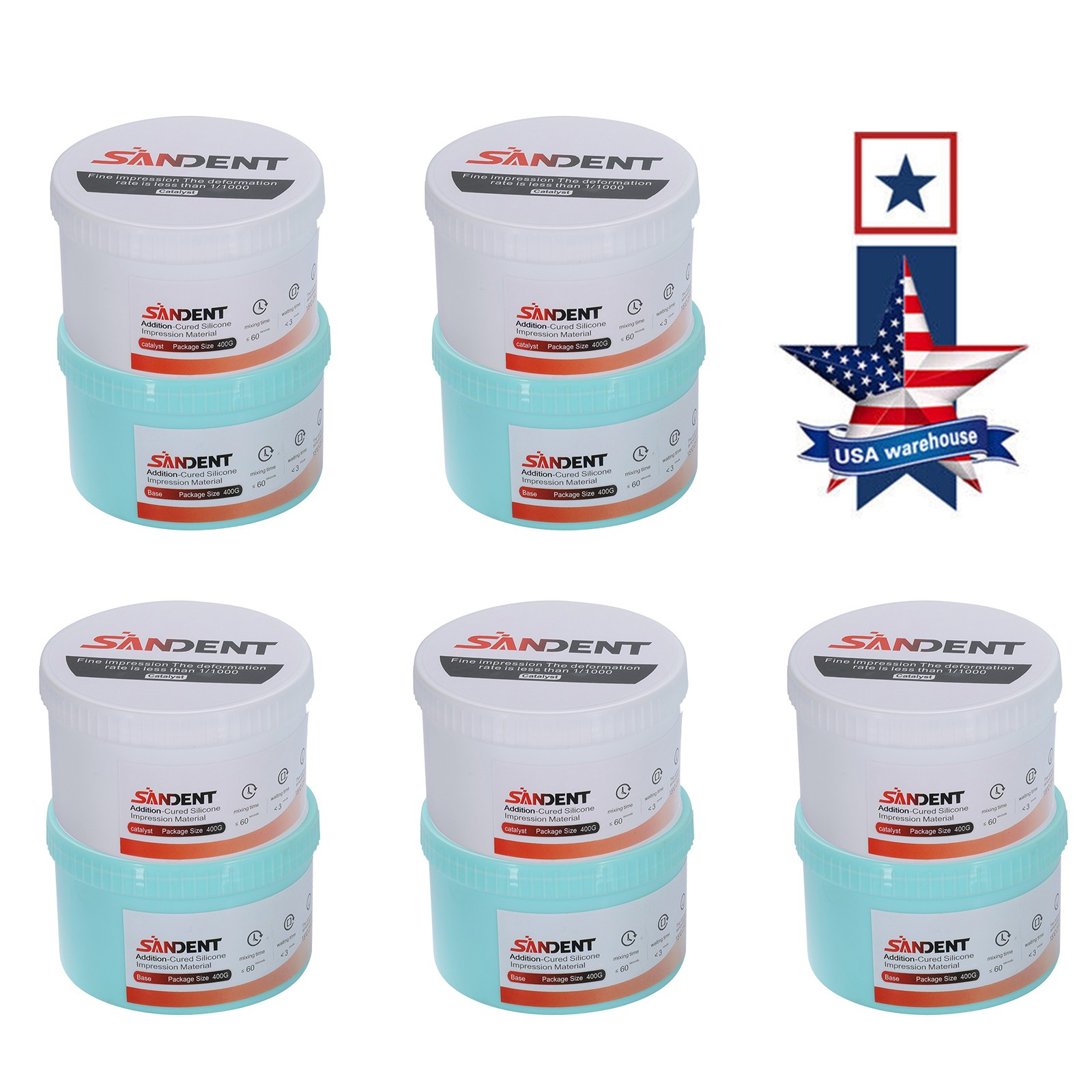 1-10 Sets Dental Putty Fast Set PVS VPS Impression Material 2 x 400 ml PR