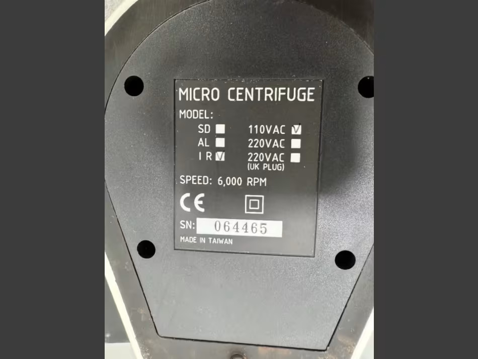USA Scientific Micro Centrifuge IR 110V AC 6,000 RPM