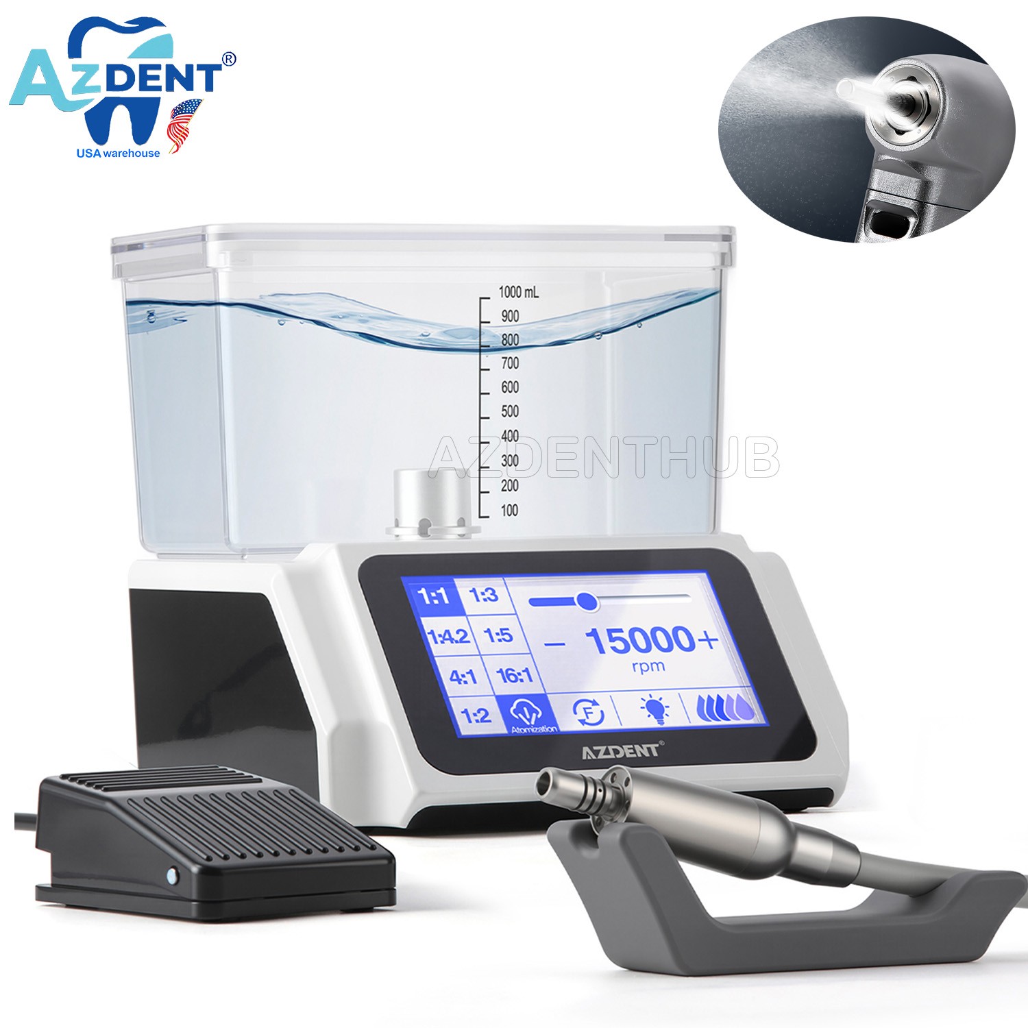 AZDENT Dental Surgical Electric LED Brushless Motor with Automatic Water System