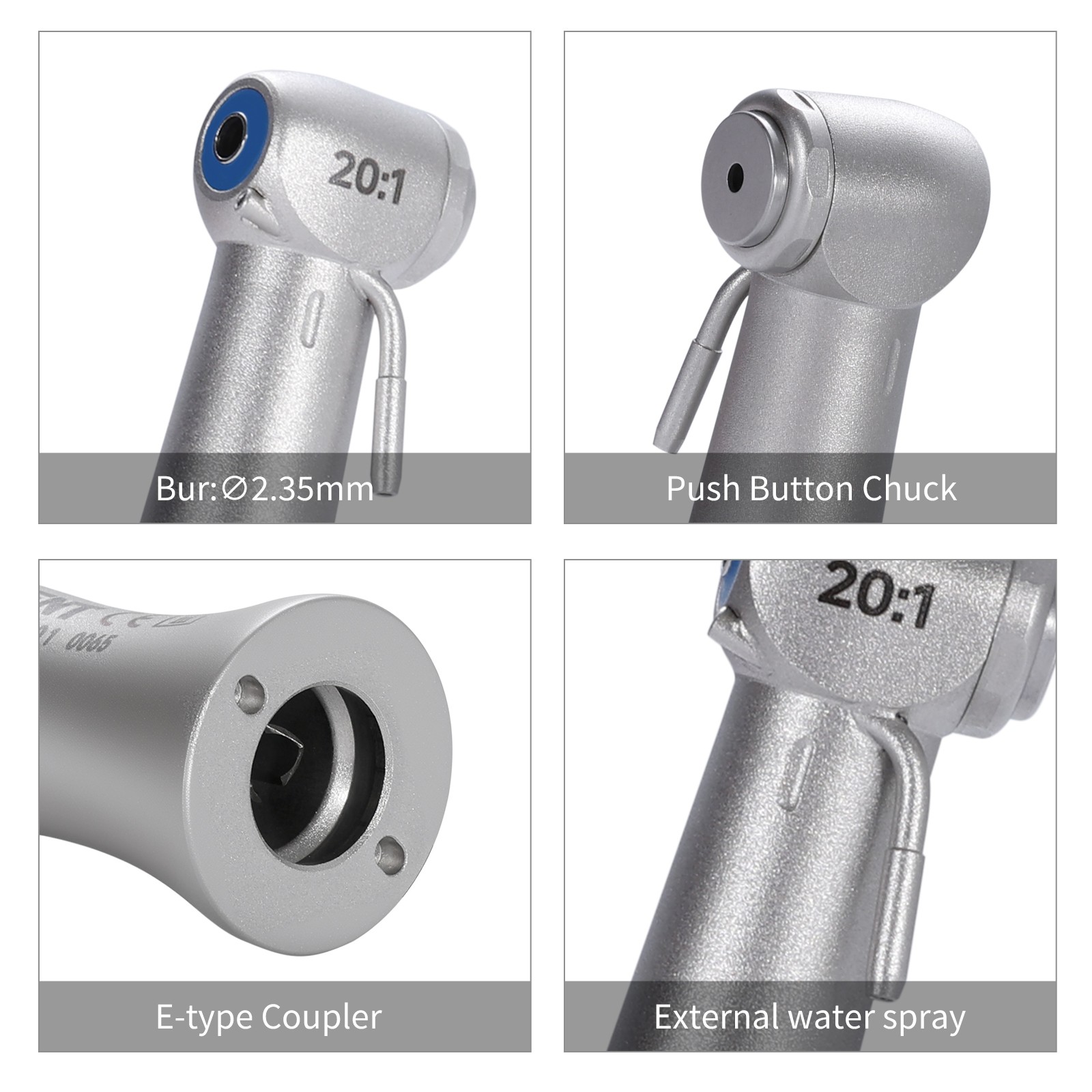 SANDENT 20:1 Reduction Implant Surgical Contra Angle Push Handpiece NY