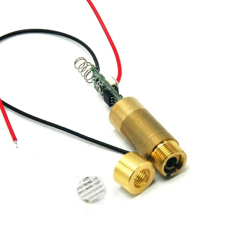 1pcs Line 100mW 532nm Green Laser Diode Module Brass 3.7V-5V Driver Cable