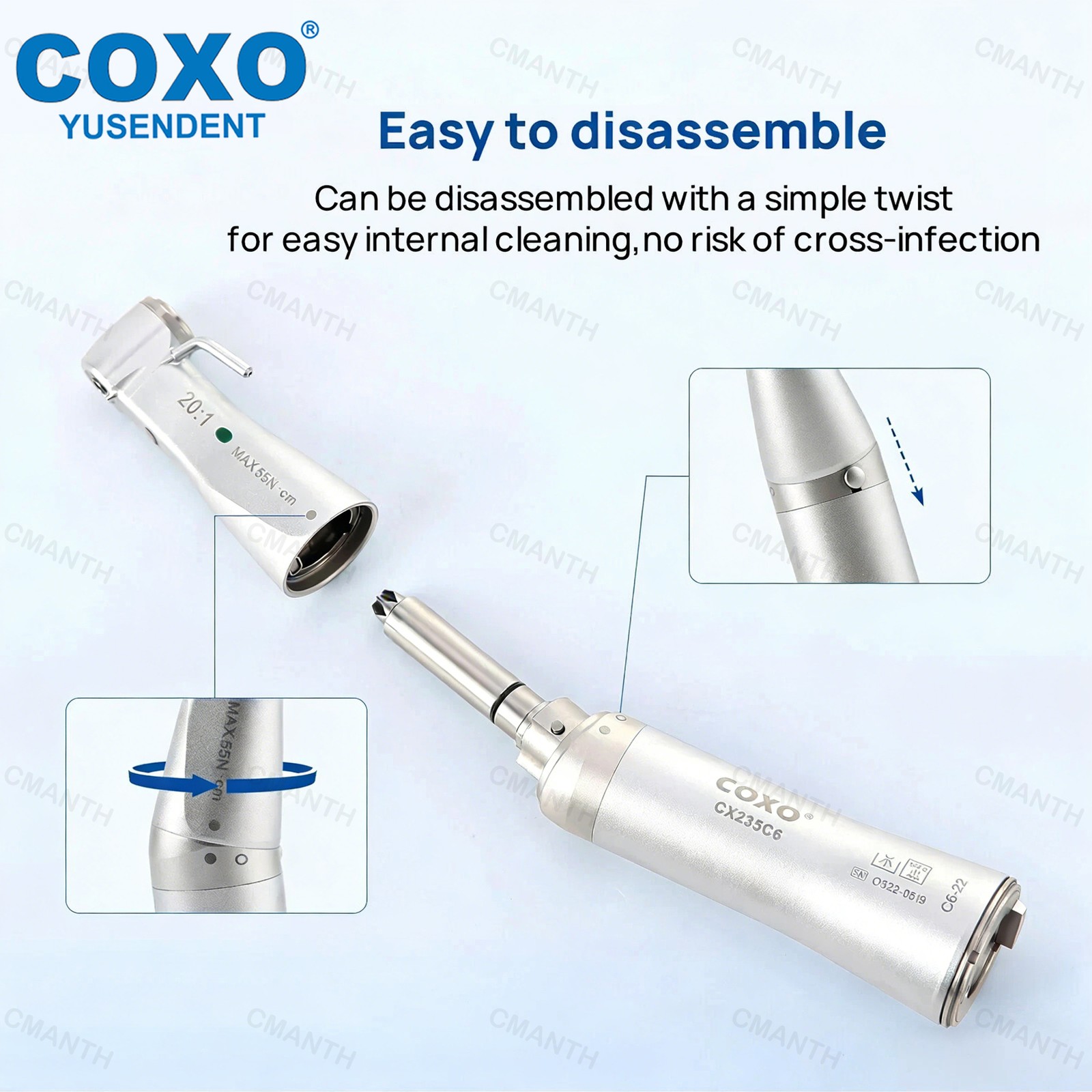 COXO Dental 20:1 Reduction Handpiece Implant Surgery Handpiece Contra Angle