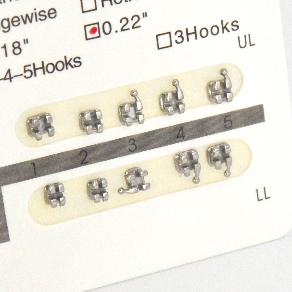20 pcs/Kit Orthodontic Dental Bracket Braces Mini Edgewise .022 Hooks 3-4-5 MIM