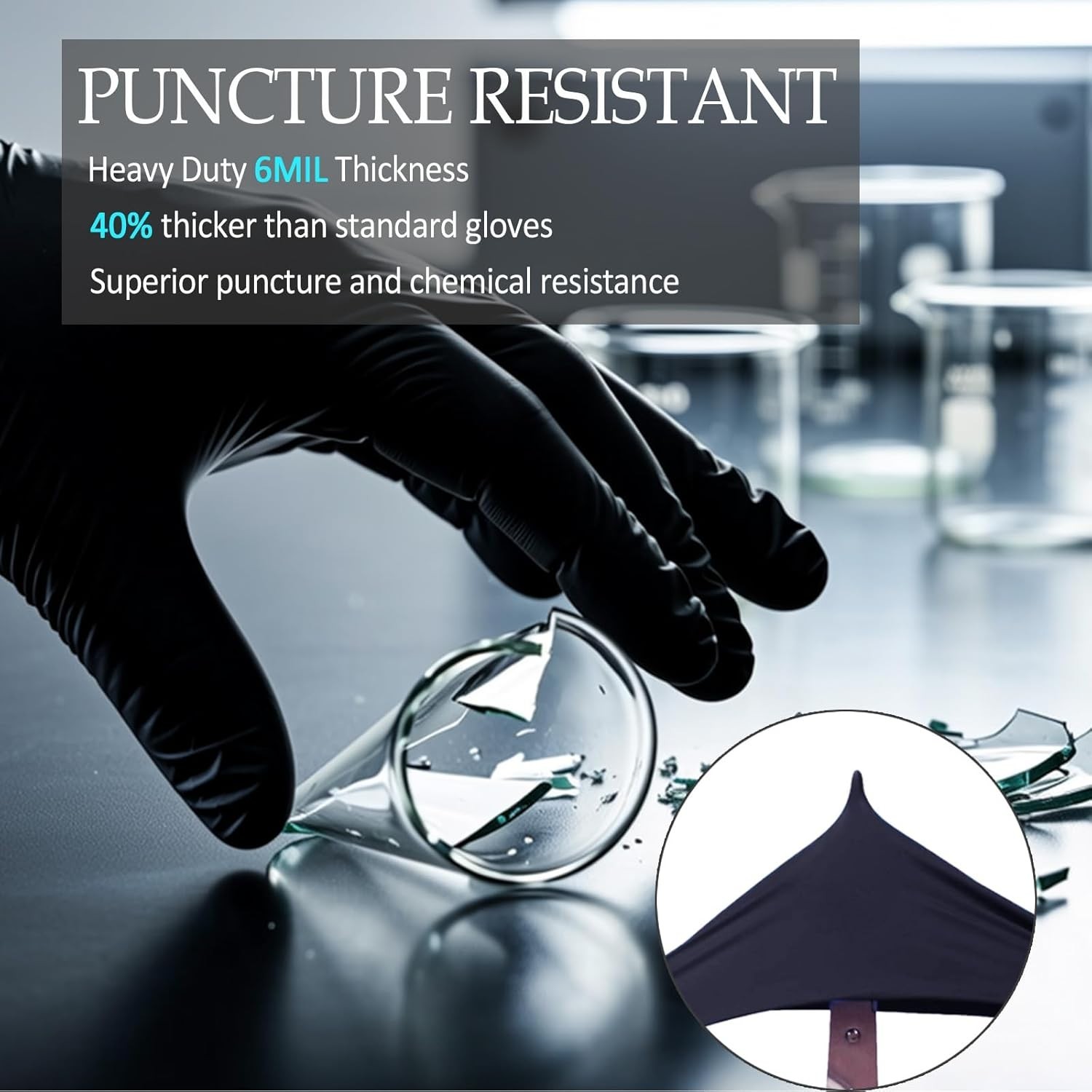 Heavyweight Black Disposable Nitrile Gloves – 100 Pcs for Ultimate Protection