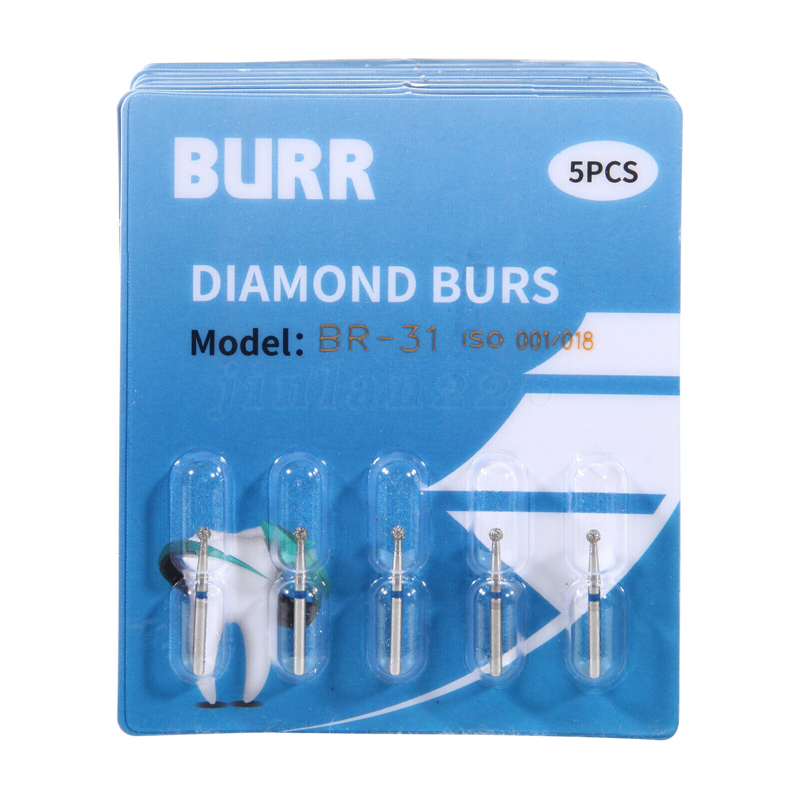 100pcs Dental Diamond Burs for High Speed Handpiece Friction Grip Burs 1.6mm USA