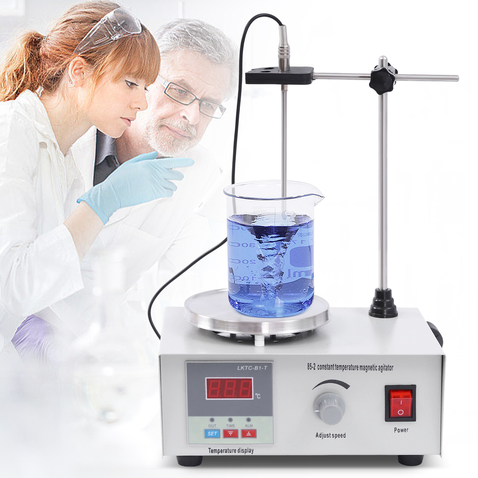 Magnetic Stirrer 2000ml Hot Plate Mixer with Digital Temperature Display 250W