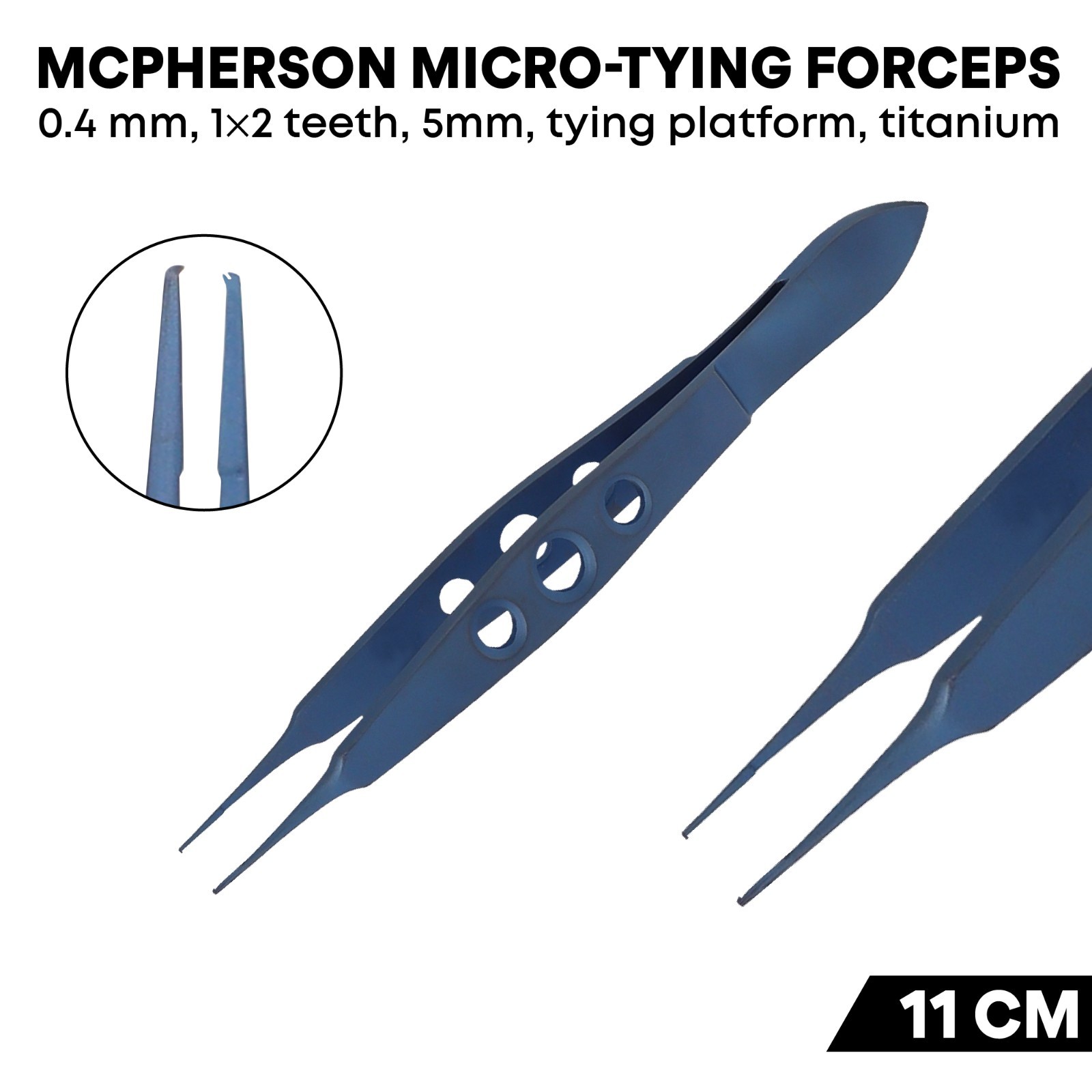 McPherson Corneal Forceps 11cm Titanium Surgical Ophthalmic Instruments German
