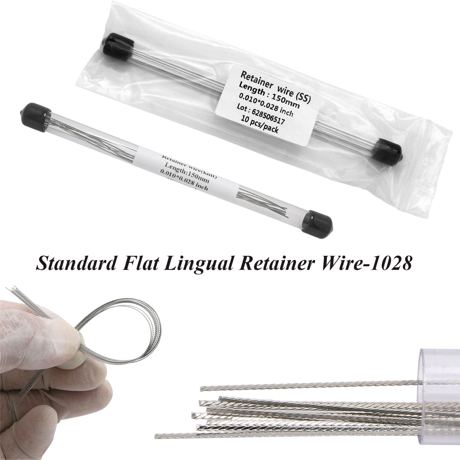 US Dental Ortho Lingual Retainer Wire Flat Strand Stainless Steel 10 Pcs/Pack