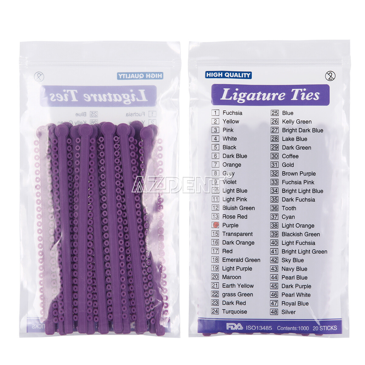 1000Pcs Dental Ortho Elastic Ligature Ties Rubber Bands 23Colours for Brackets
