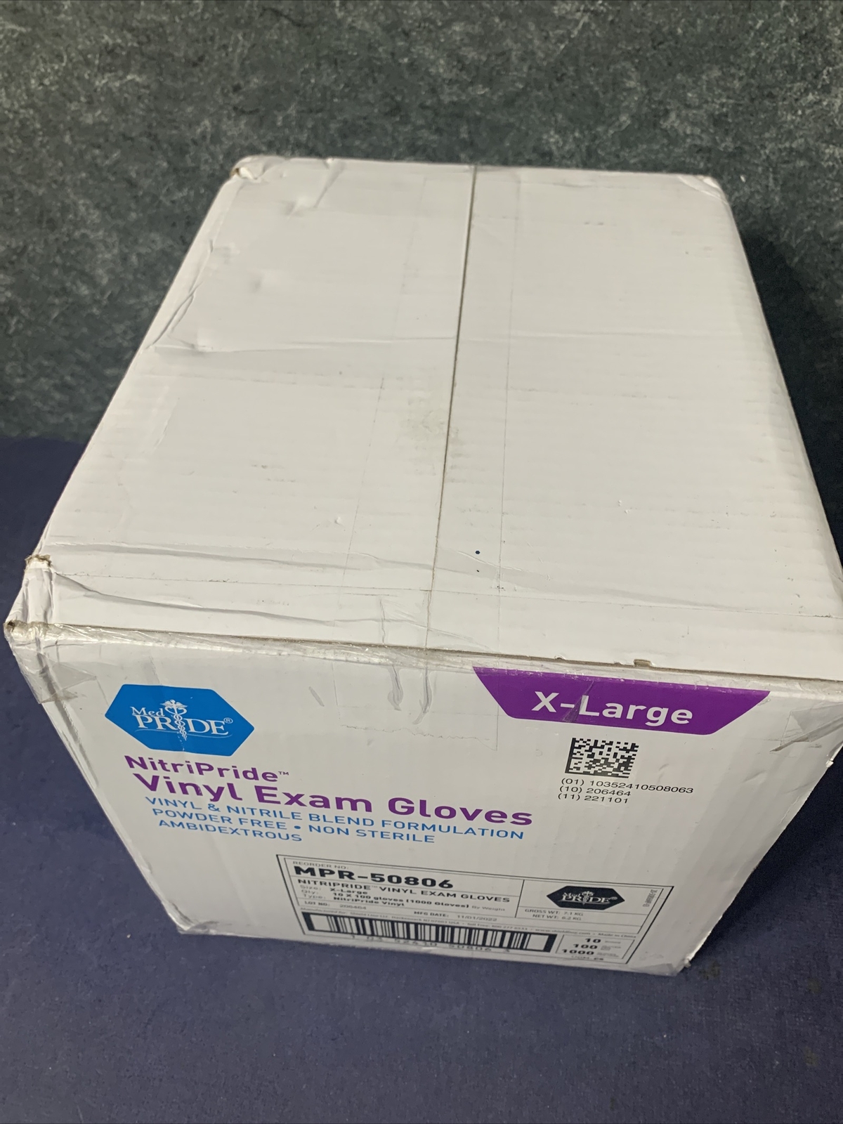 Med Pride – Synthetic Vinyl Exam Gloves – Size XL – Case Of 1000 – (MPR-50806)