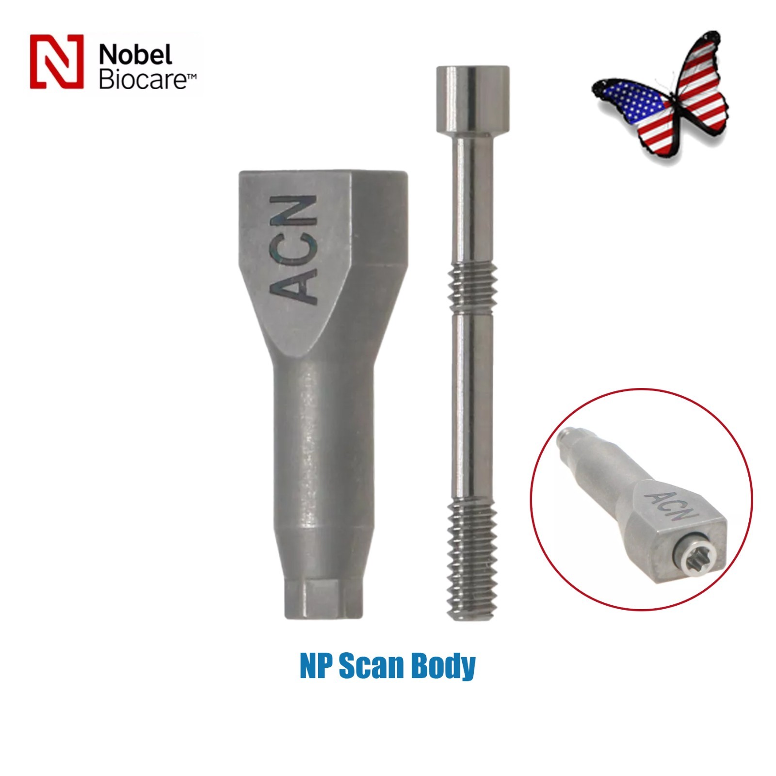 US Dental NP/RP Impression Coping Open/Close Tray Analog Scanbody Nobel Active