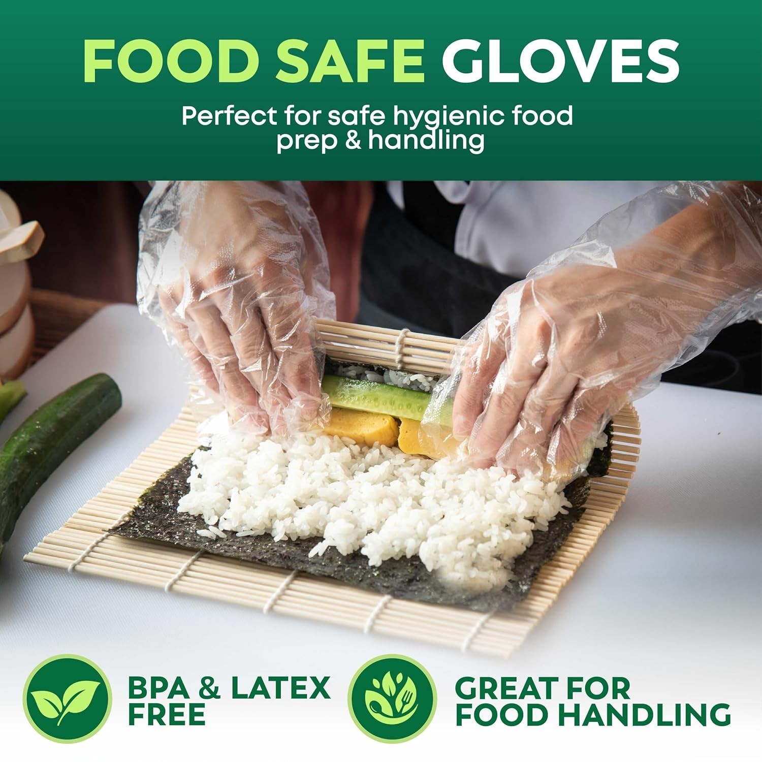 600 Pack Disposable Food Prep Gloves – Clear Polyethylene, Latex-Free, BPA-Fr…