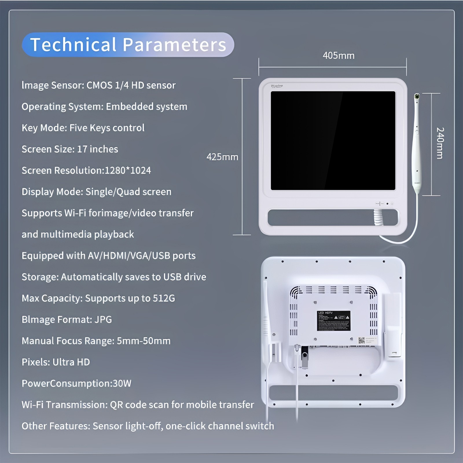 WiFi Dental Intraoral Camera Wireless 3.0 Mega Pixels HD Clear Image