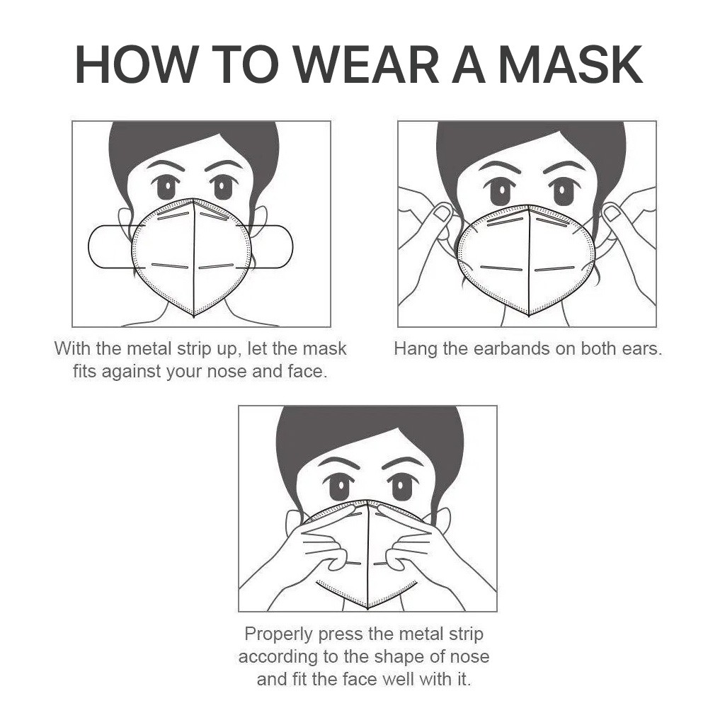 [20 Pieces] Disposable 5-Layers KN95 Face Mask Mouth Protective Cover (Yellow)
