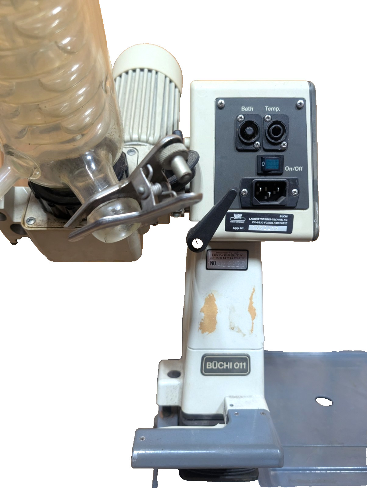 Glass Coil Condenser & Buchi RE 121 Rotavapor Rotary Evaporator & 011 Stand