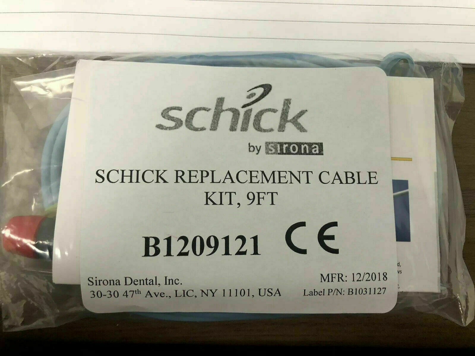 Schick by Sirona Replacement Cable Kit 9 Ft Fits Elite/33/select/ 4 Units