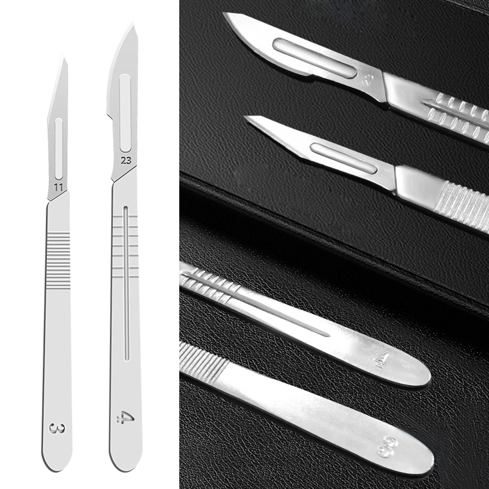 100 Sterile Surgical Blades with FREE Scalpel Knife Handle Medical Dental Tools