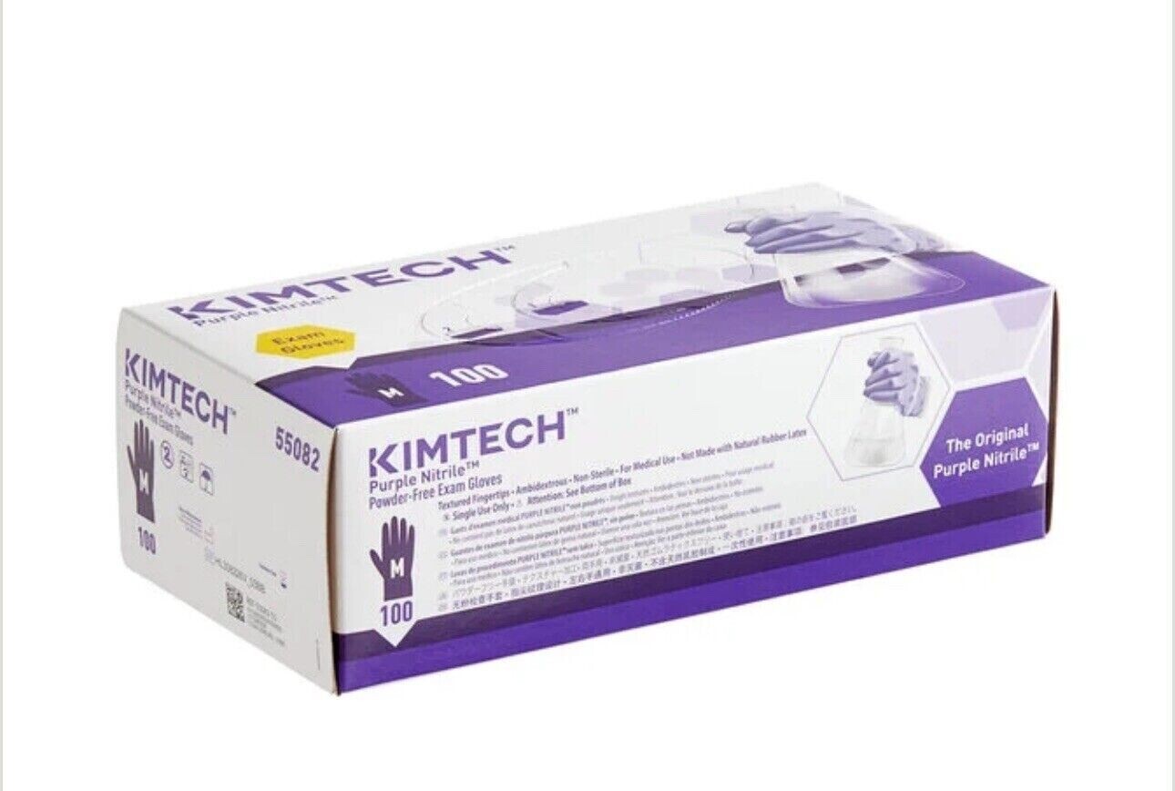 Kimtech™ Purple Nitrile™ Exam Gloves (55082), 5.9 Mil, Size: M (Box 100)