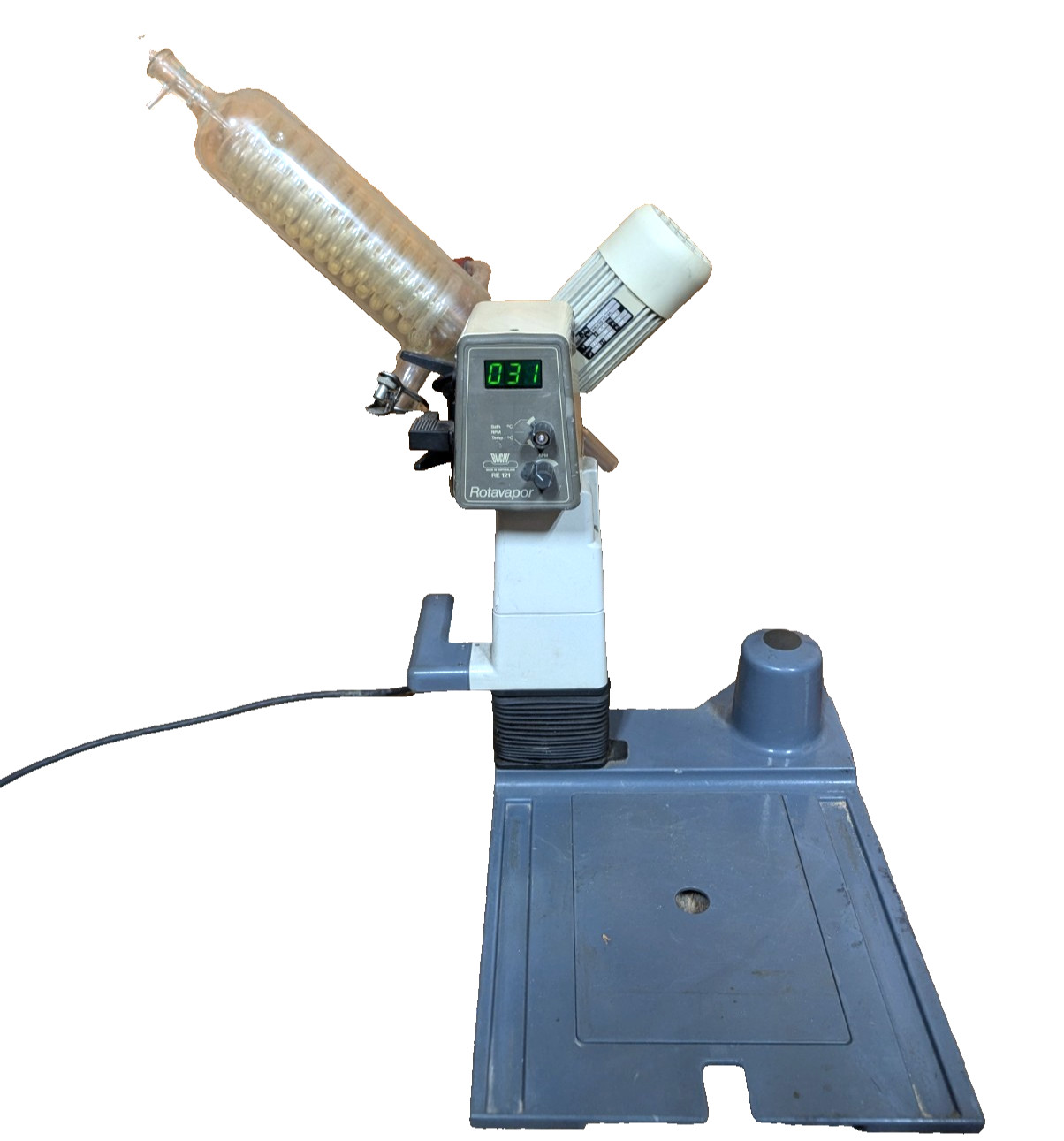 Glass Coil Condenser & Buchi RE 121 Rotavapor Rotary Evaporator & 011 Stand