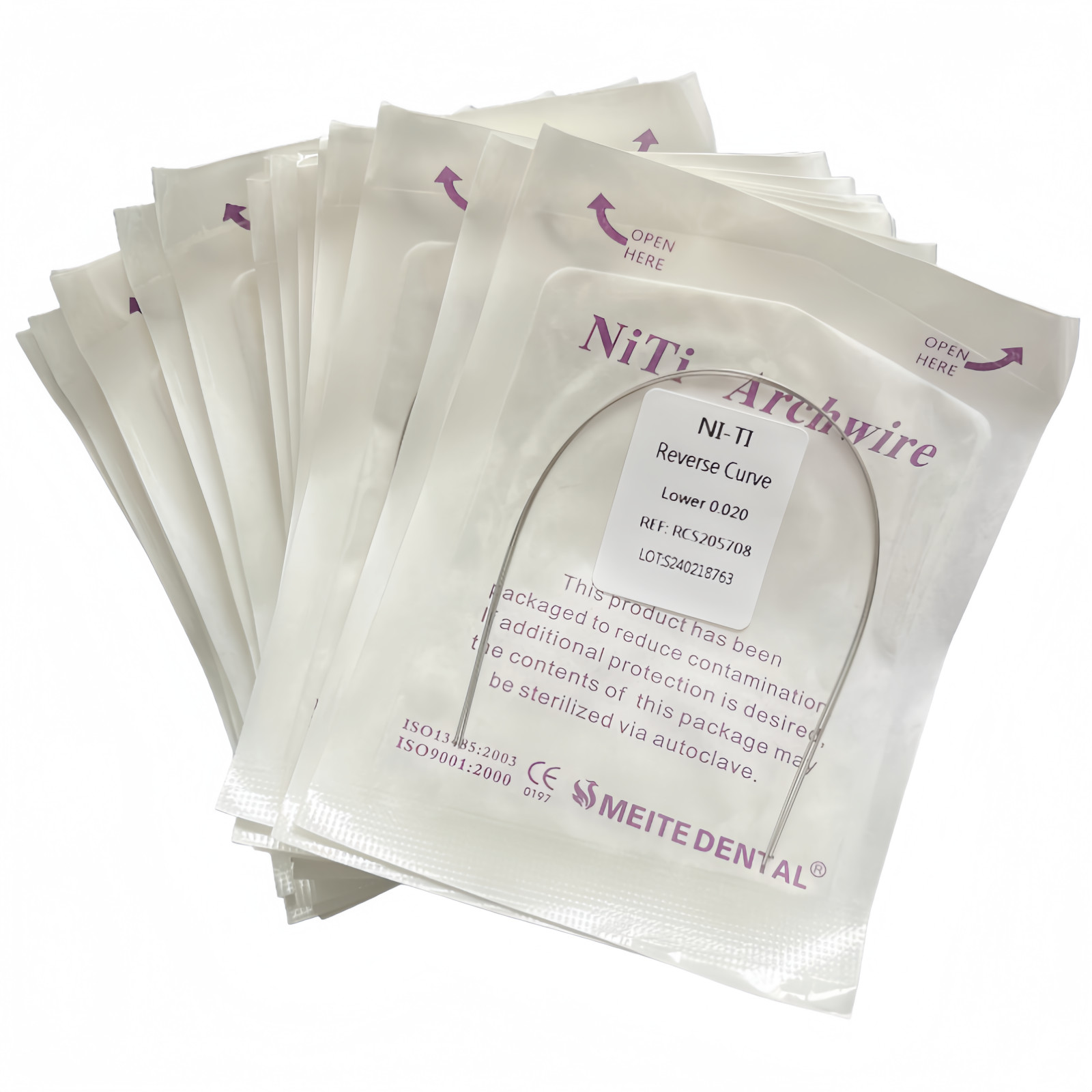 10 Packs Dental Orthodontic Super Elastic Reverse Curve NITI Arch Wires Round