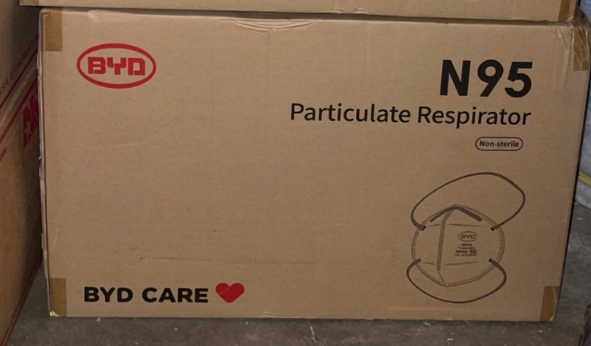 FACE MASK N95 / BYD CARE- TOTAL 960 MASKS (48 BOXES PER CASE- 20 MASK PER BOX)