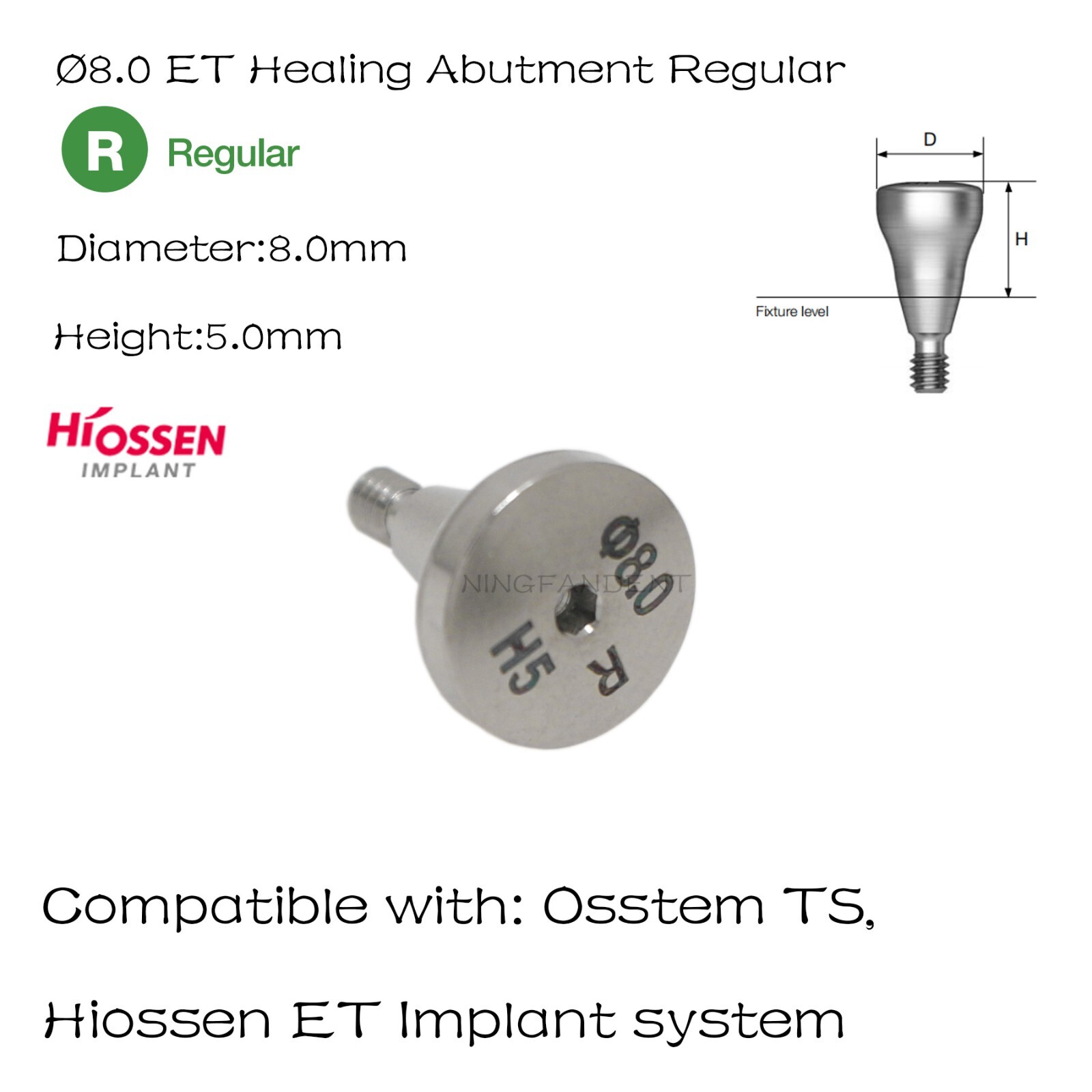 US Dental Mini/Regular Healing Cap Abutments For Hiossen Osstem Hexagon Implants