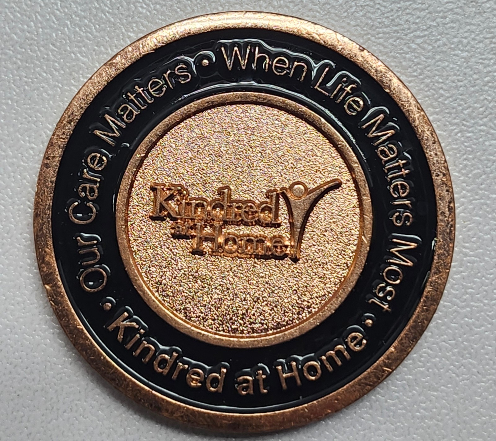 Vintage Kindred at Home Challenge Coin, Corporate Employee Recognition Medal