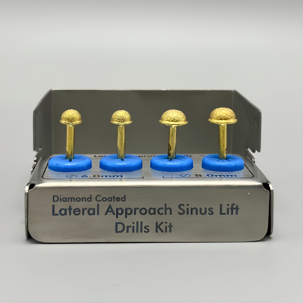 Dental Lateral Approach Drill Kit Sinus Lift Membrane Diamond Coated Burs