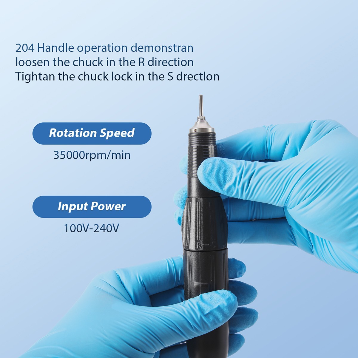 Dental Lab Electric Micromotor Polishing Unit+35K rpm Handpiece/Polishing HP Kit