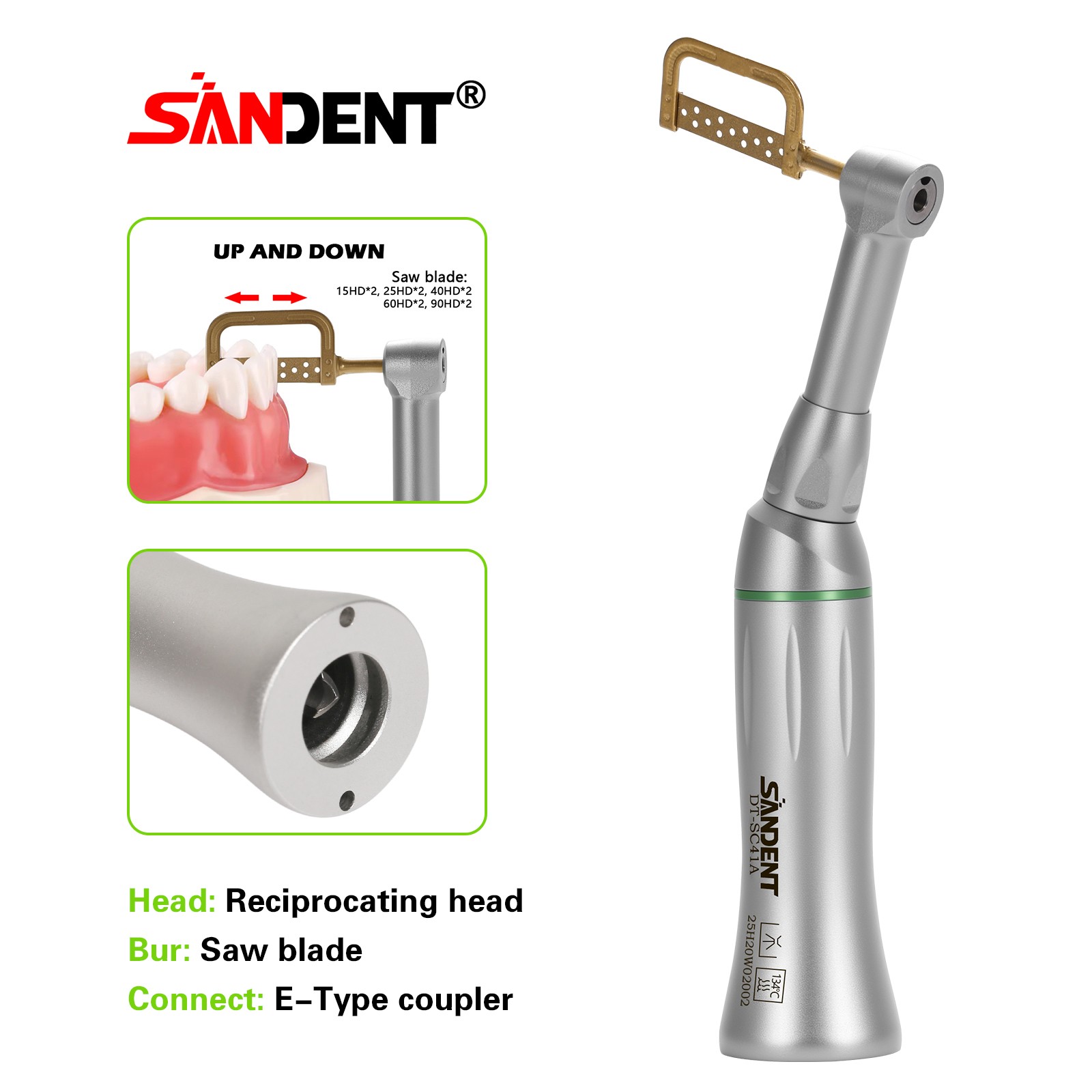 Dental 4:1 Reduction IPR Contra Angle Handpiece Interproximal Stripping Kit