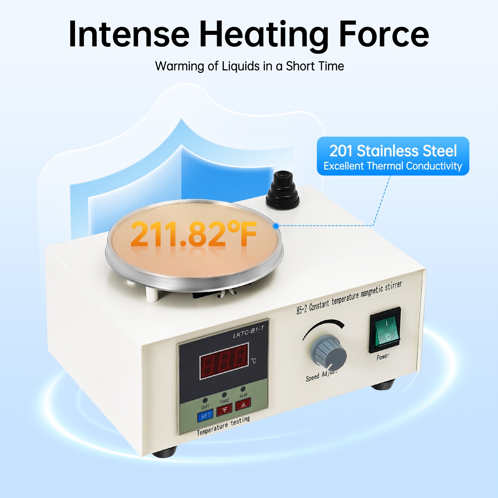 2000ml Magnetic Stirrer 85-2 w/ Heating Plate Digital Hotplate Mixer Stir Bar 5W