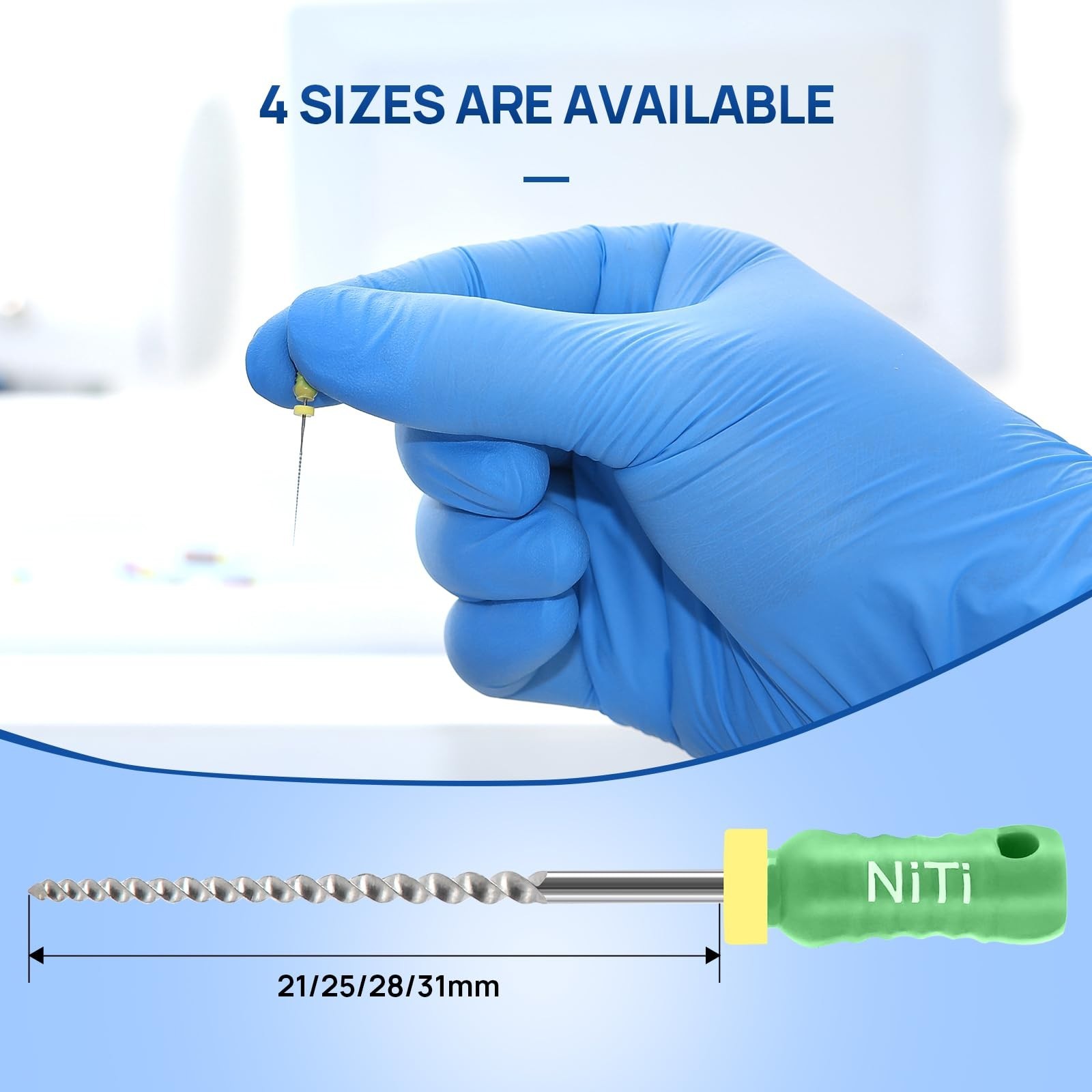 Endodontic K Files #45-80/21mm NITI Hand Use – 60 Pcs Total for Root Canal Treat