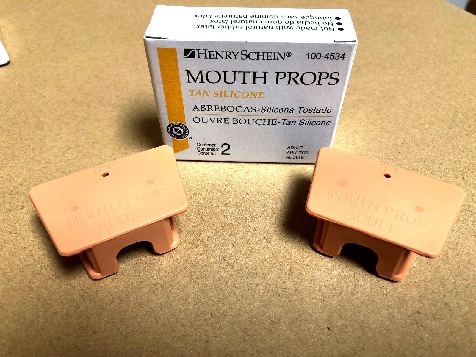 Dental Tattoo Silicone Mouth Props Bite Blocks 2 pcs Adult Tan ,