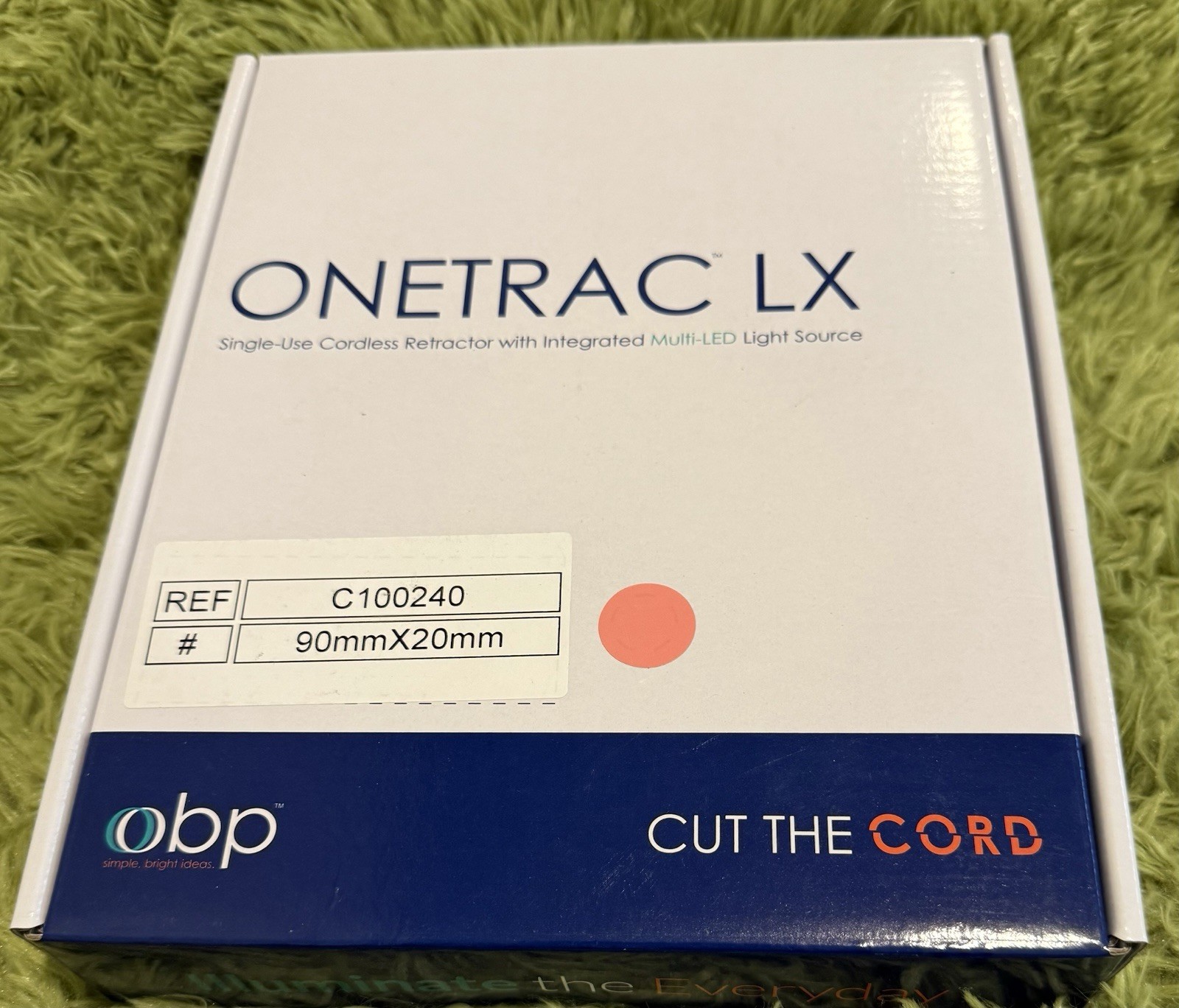 OBP ONETRAC LX SINGLE CORDLESS RETRACTOR INTERGRATED LED LIGHT 90x20mm (In Date)