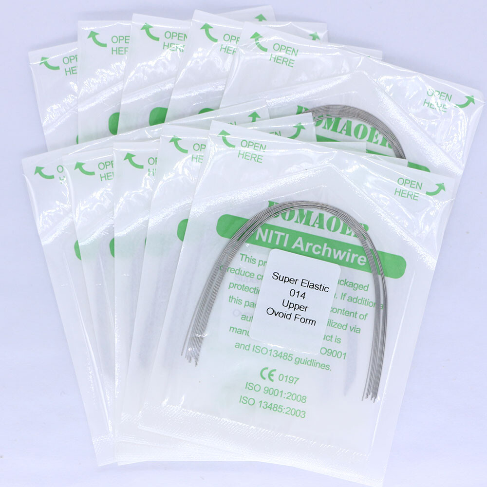 10 Packs Dental Orthodontic Super Elastic Niti (Round Ovoid)Arch Wire 014 Upper