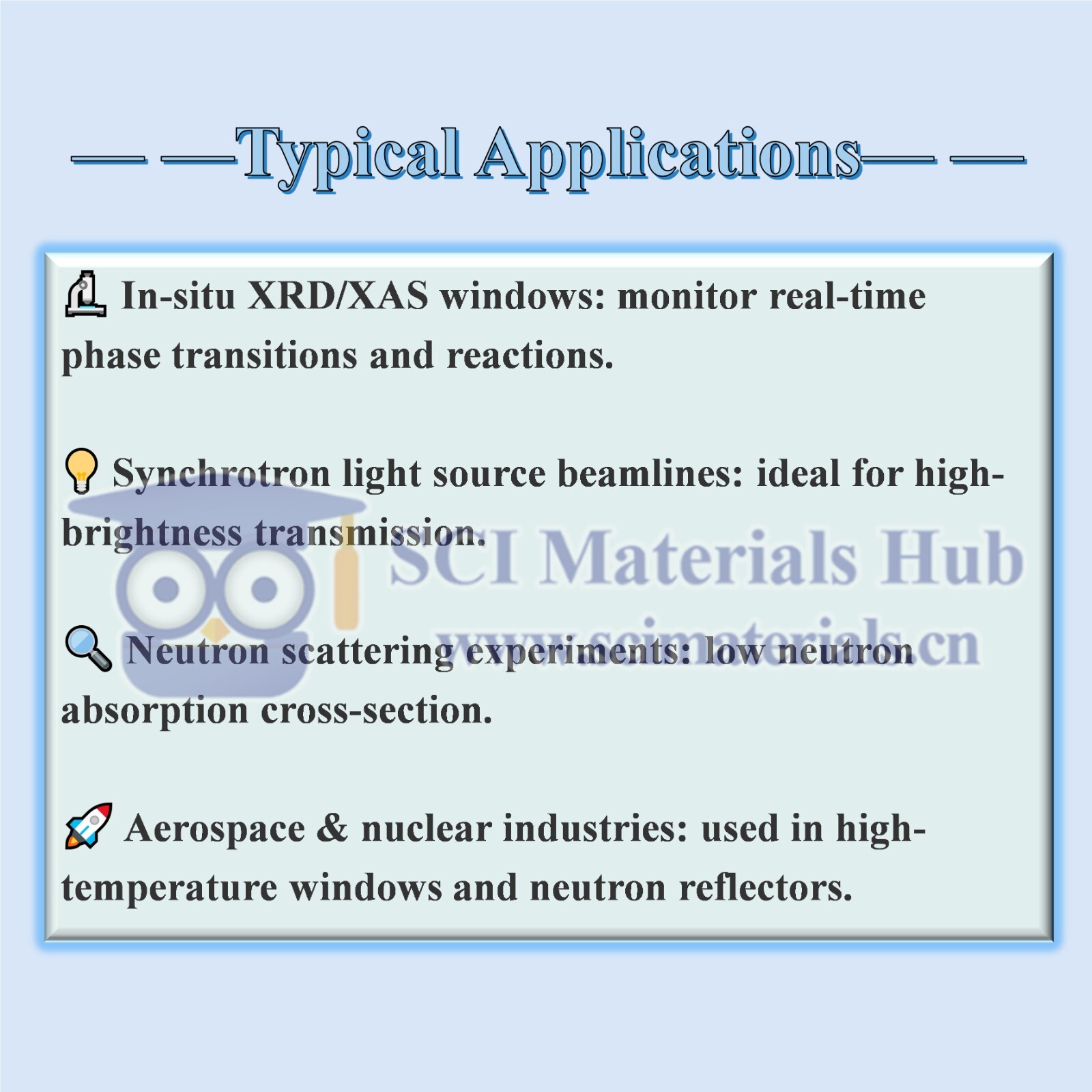 Youveim® High Purity Beryllium (Be) Disk used in high-temperature windows