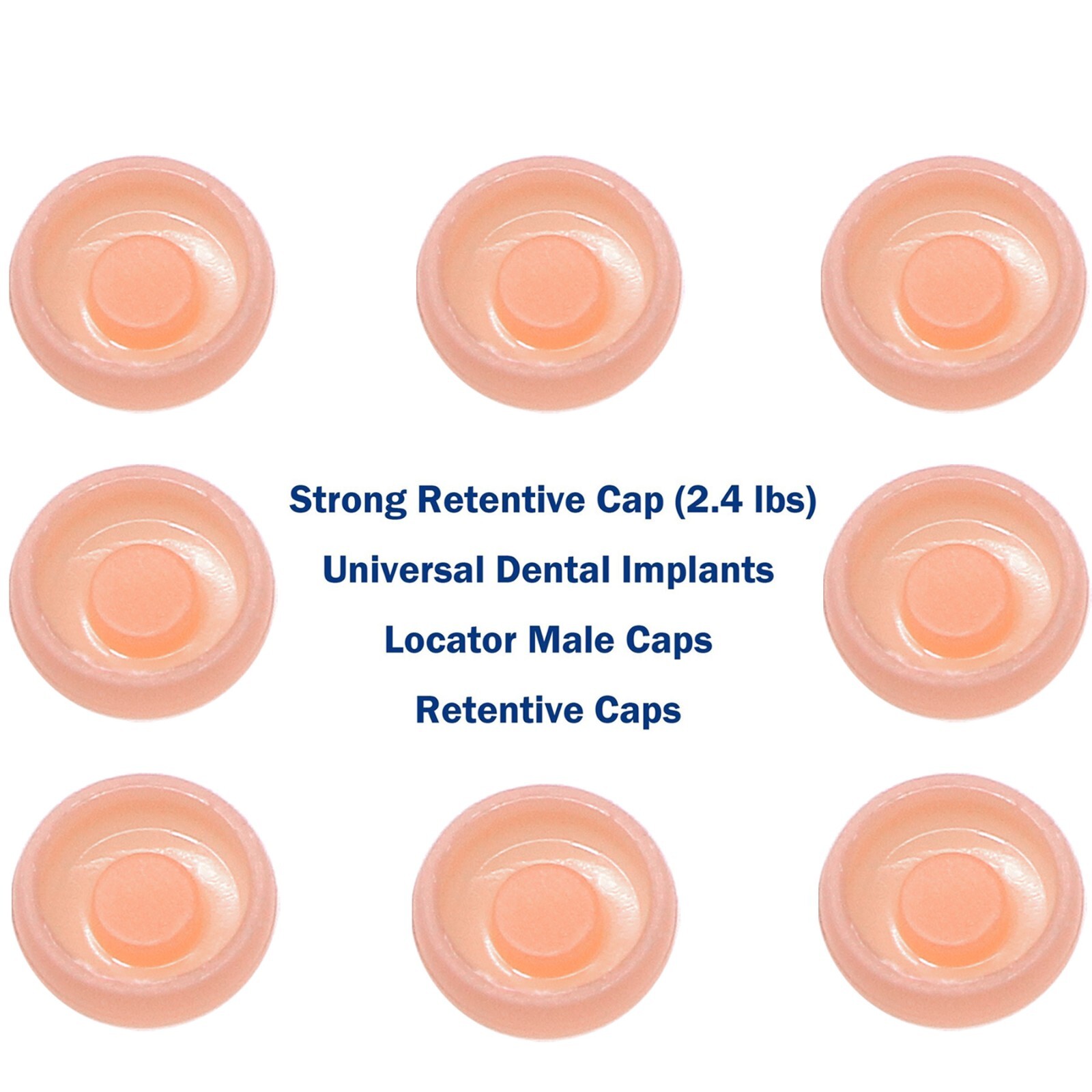 US Dental Overdenture Implant Strong Retentive Caps 2.4lbs Removable 8Pcs/Set