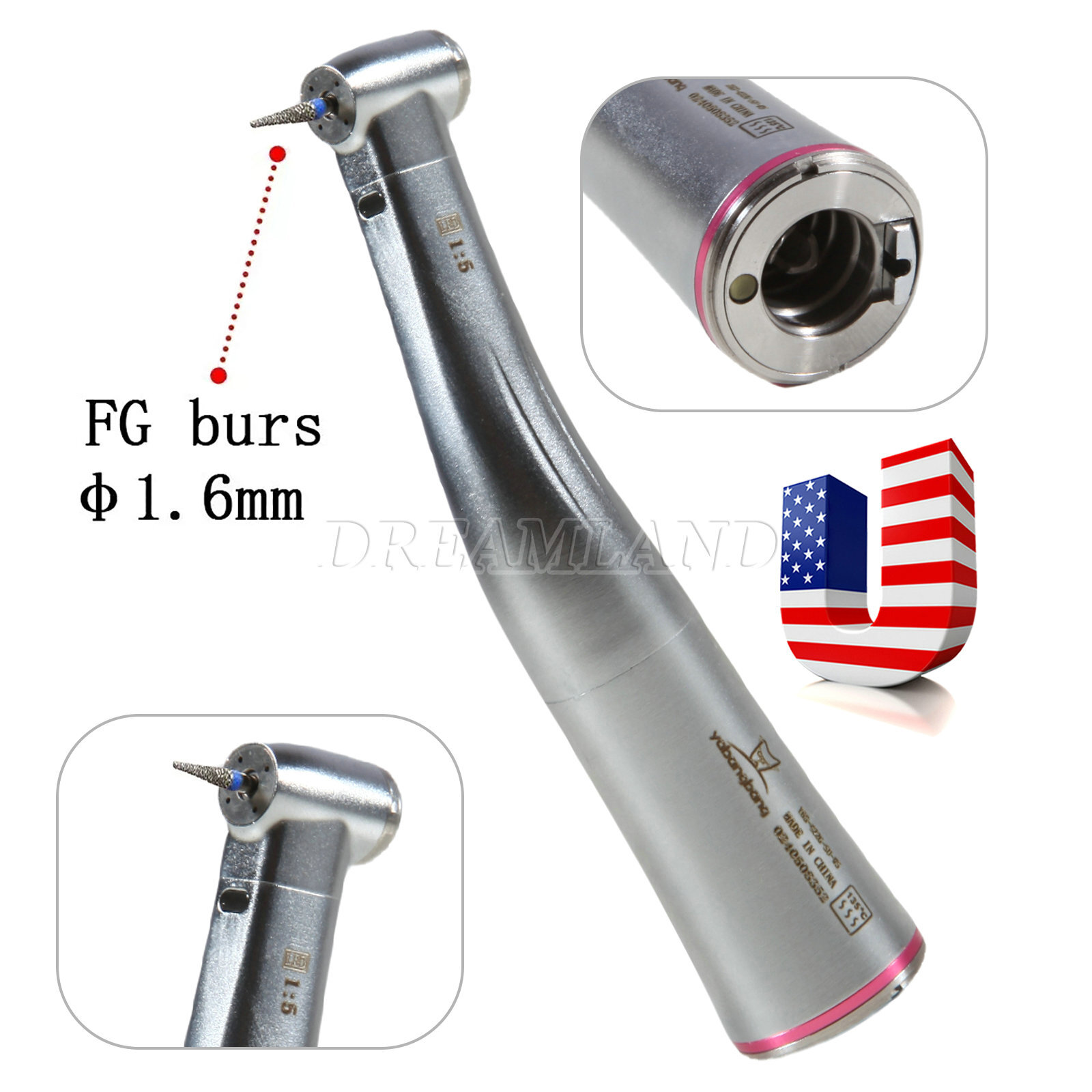 Dental X95L 1:5 Increasing Handpiece Led Fiber Optic Inner Water Spray For NSK