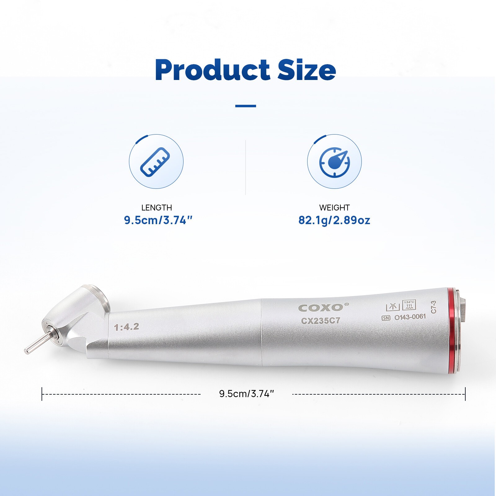 COXO CX235C7 45° Speed-increasing Electric Handpiece 1:4.2 for FG burs Ø1.6mm