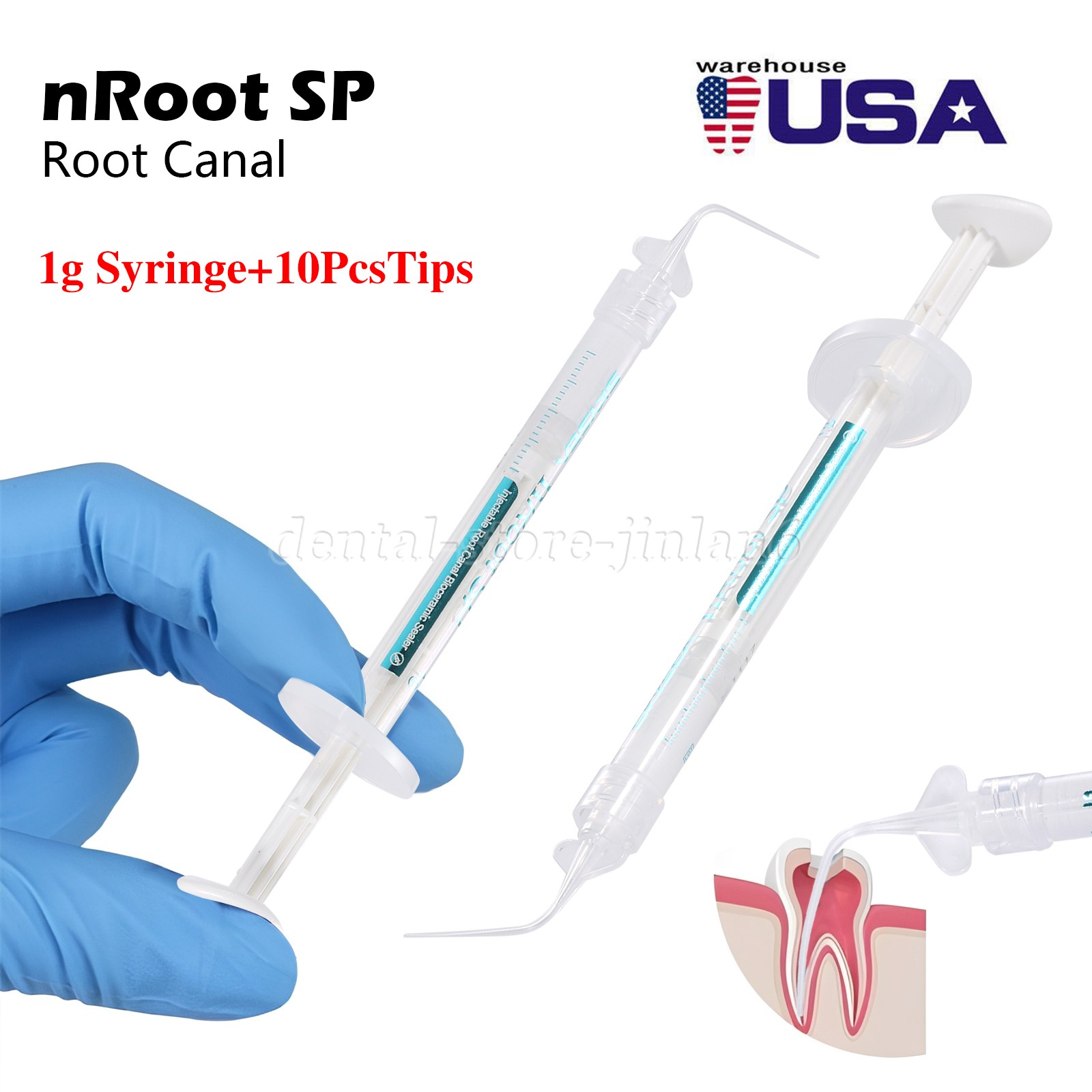Root canal bioceramic sealer Root Canal Endo Filling Cement 1g +10 Tips Dental