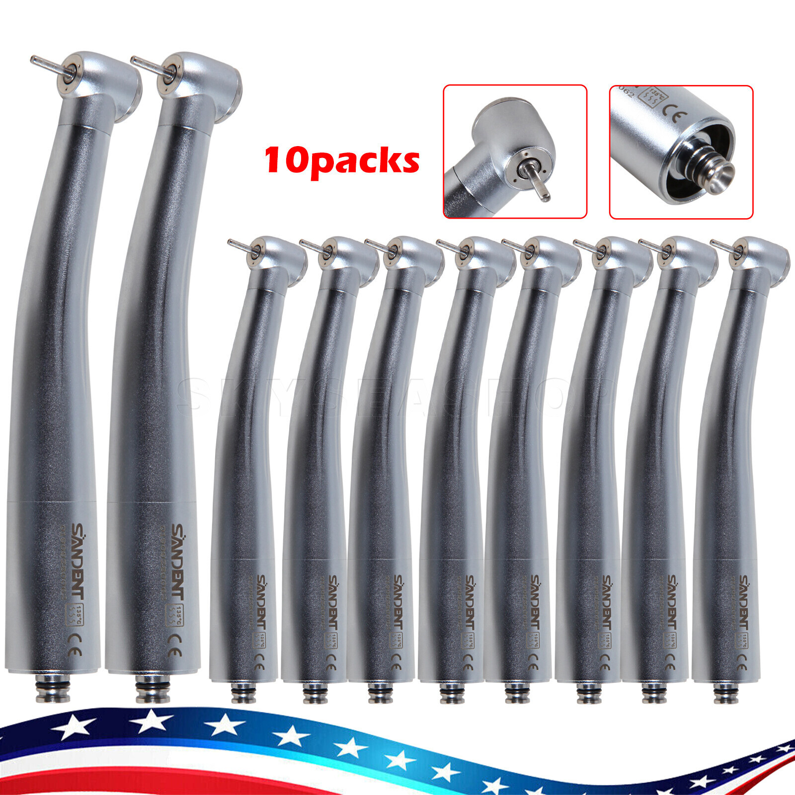 1-10 NSK Style Dental High speed Handpiece Turbine 3 Spray Fit NSK Quick Coupler