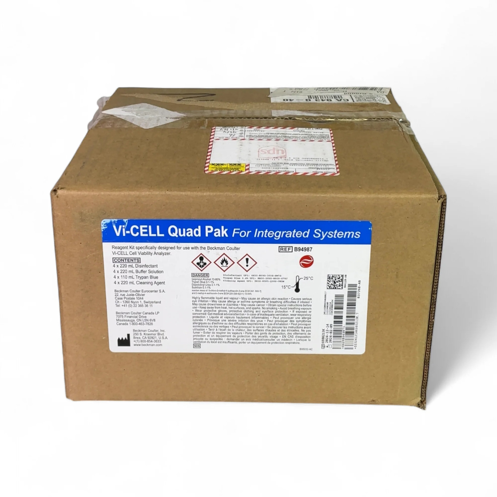 Beckman Coulter B94987 Vi-CELL Quad Pak For Cell Viability Analyzer NEW (BO!)