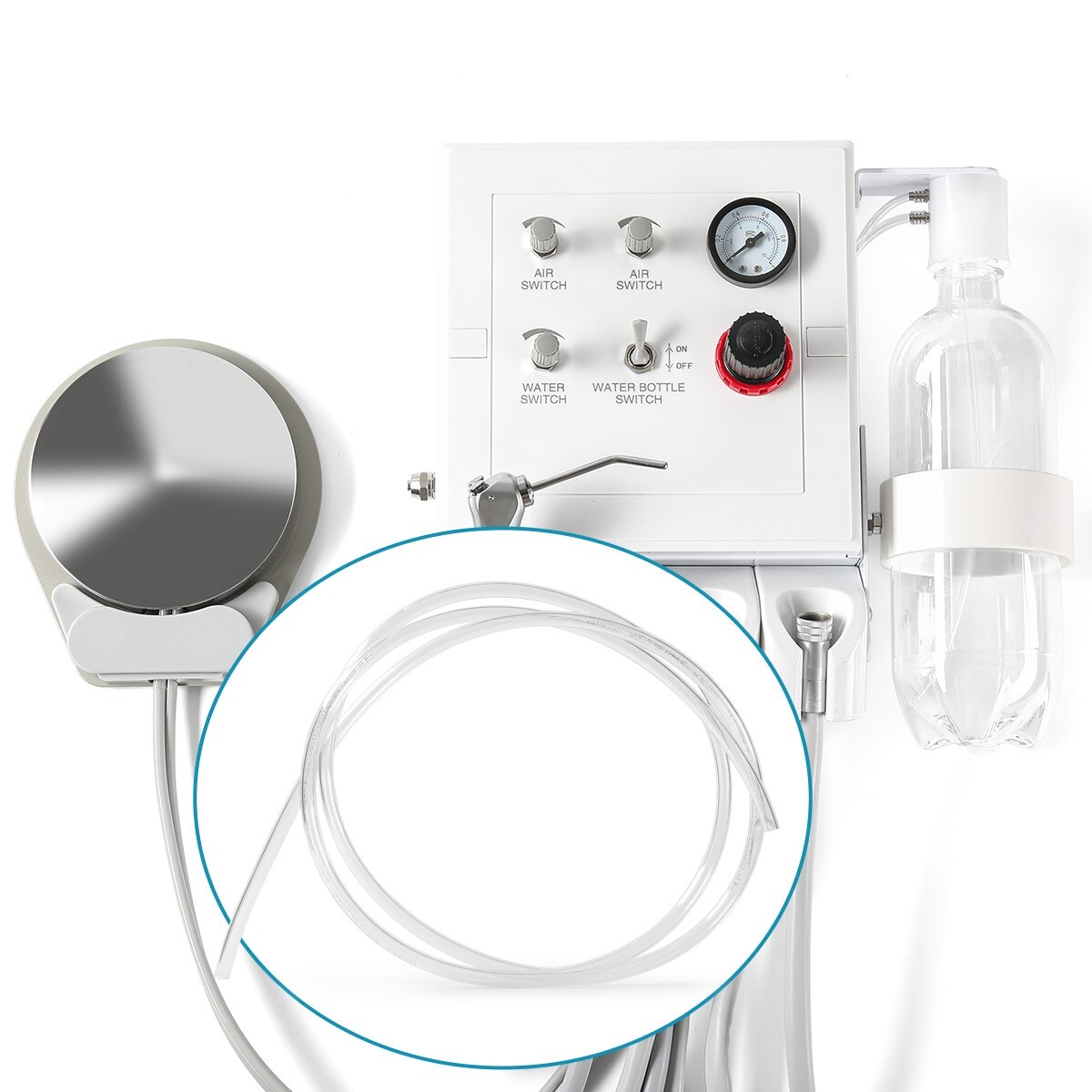 Unidad de turbina dental portátil trabajo succión débil con compresor aire 4Hole